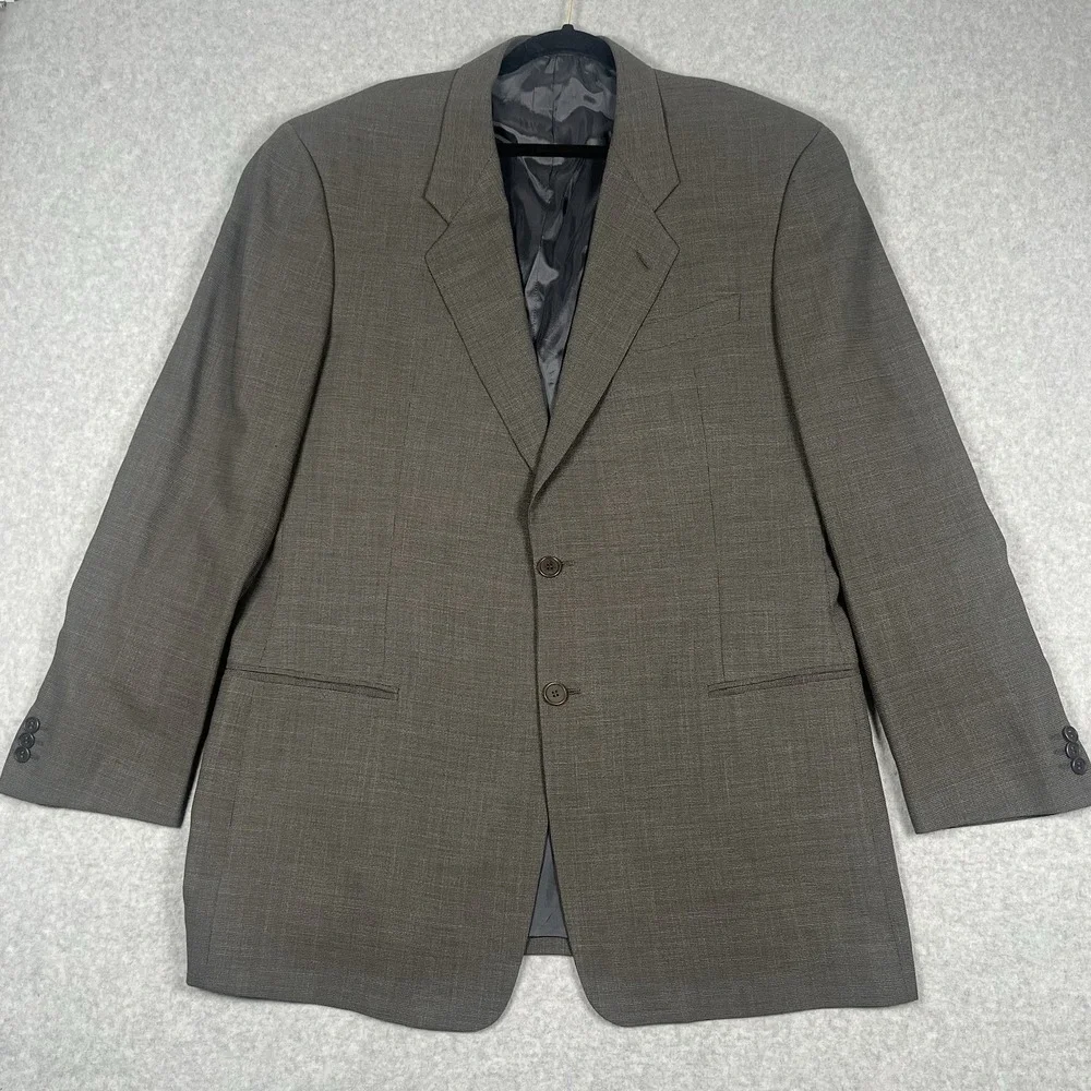 ARMANI Collezioni Blazer Wool Sport Coat Jacket Men 46 Brown 2 Button See Sz Pic